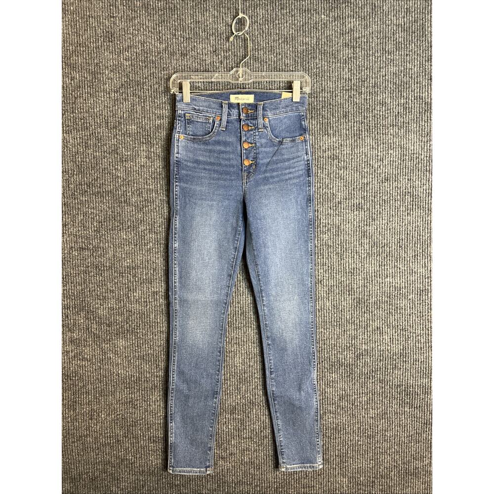 Madewell Womens 10" High Rise Skinny Jeans Size 24 Blue Medium Wash Button Fly